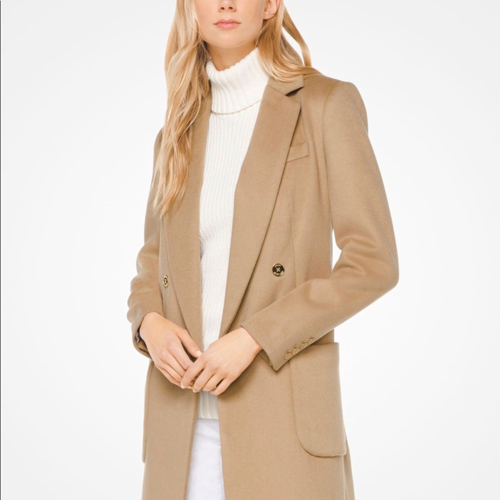 Michael Kors wool blend coat camel